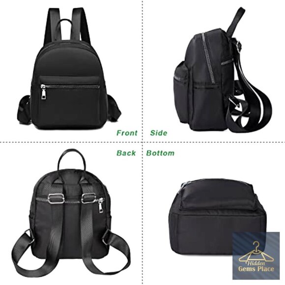 Mini Backpack Purse for Women, Waterproof Polyester, Adjustable Strap, 6 Pockets main image 6